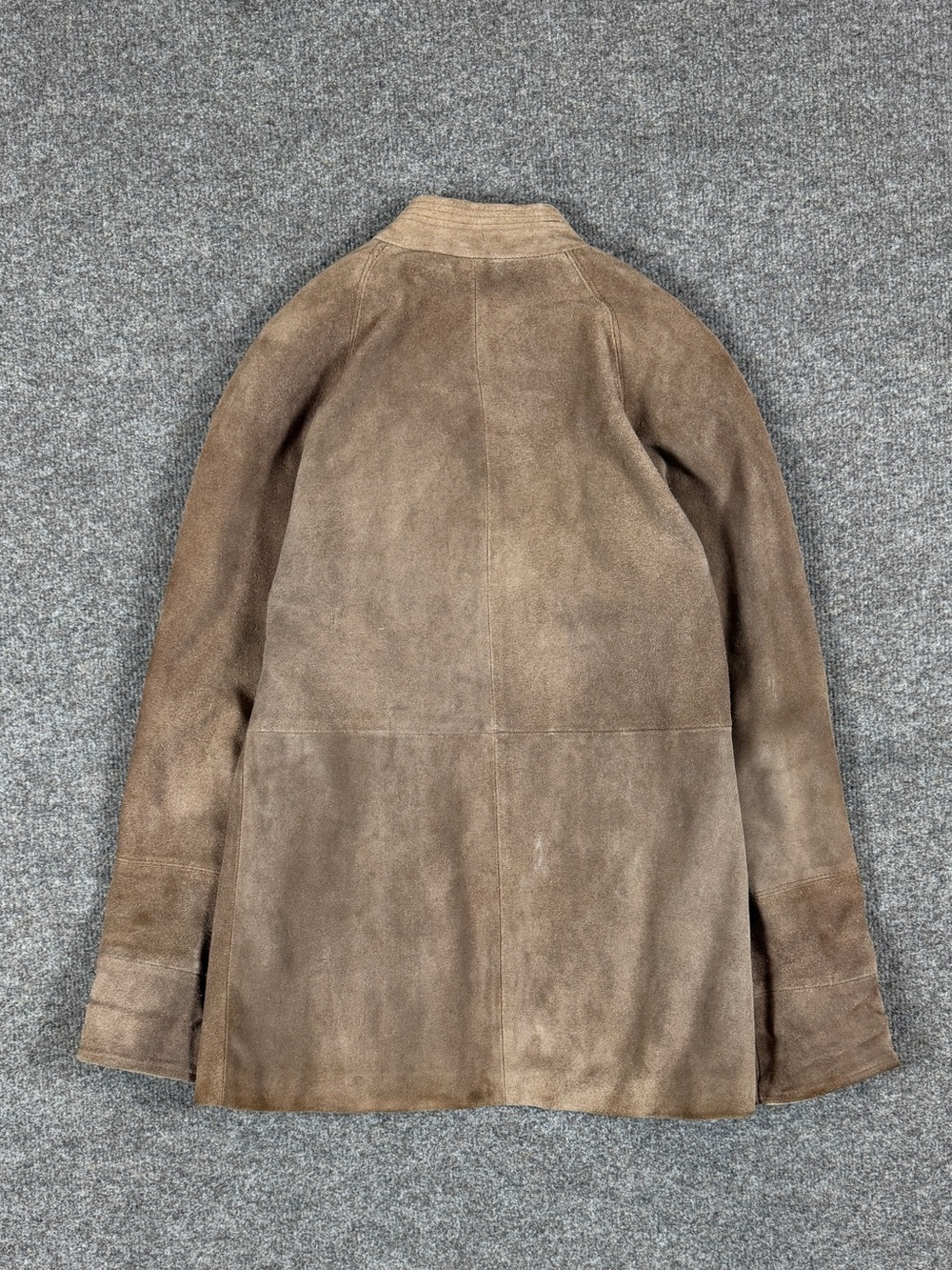 Vintage Lesoleil Suede Leather Open Front Jacket Women’s Small High Collar 90s - Picture 3 of 13